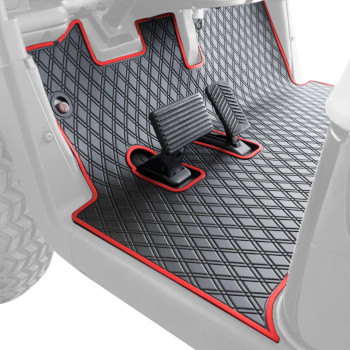 BuggiesUnlimited.com; Xtreme Floor Mats for EZGO RXV - Black/ Red
