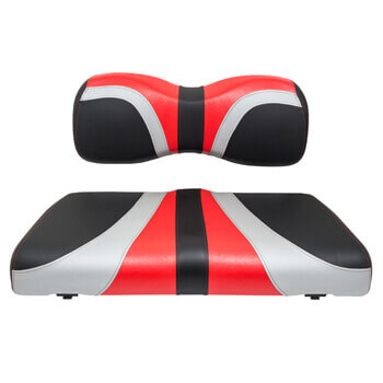 BuggiesUnlimited.com; 2007-Up Yamaha G29/ Drive-Drive 2 - RedDot Blade Red Silver and Black Front Seat Cover