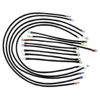 BuggiesUnlimited.com; 1996-Up Club Car DS Electric - 600v Heavy-Duty 4-Guage Weld Cable Set