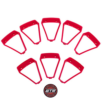 BuggiesUnlimited.com; Set of 8 GTW Nemesis Wheel Red Inserts - 14 Inch