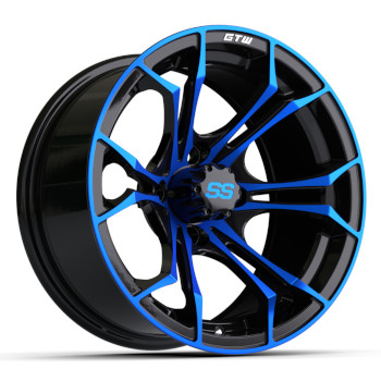 BuggiesUnlimited.com; GTW Spyder Black with Blue Accents Wheel - 14 Inch
