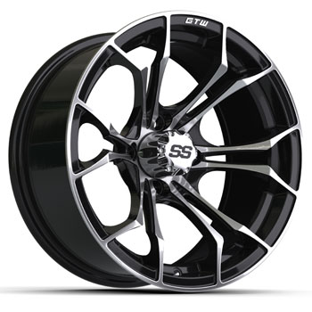 BuggiesUnlimited.com; GTW Spyder Gloss Black and Machined Wheel - 15 Inch