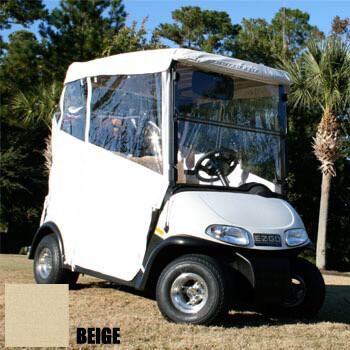 BuggiesUnlimited.com; 2000-Up Club Car DS 2-Passenger - RedDot Beige 3-Sided Over-the-Top Enclosure