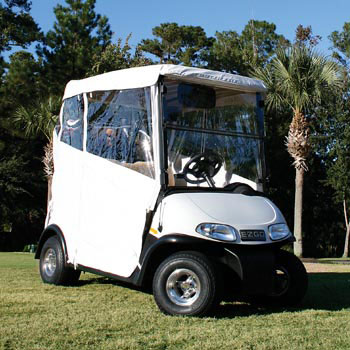 BuggiesUnlimited.com; 2000-Up Club Car DS 2-Passenger - RedDot Tampa G White 3-Sided Over-the-Top Enclosure