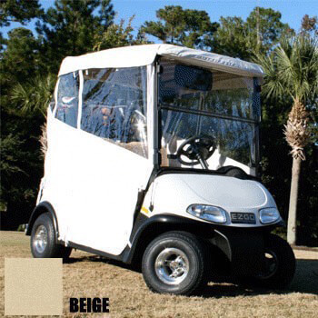 BuggiesUnlimited.com; 2007-16 Yamaha G29/ Drive w/  New Style OEM Top - RedDot Tampa G Beige 3-Sided Over-The-Top Enclosure