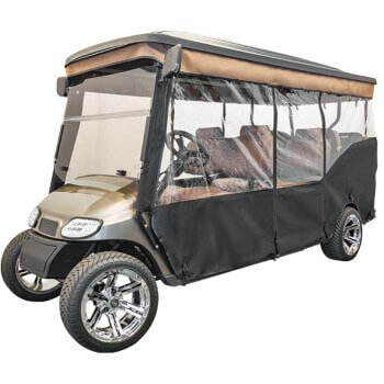 BuggiesUnlimited.com; 1996-13 EZGO TXT - Red Dot 3-Sided Beige Soft Enclosure for Triple Track 120in Top