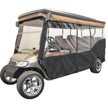 BuggiesUnlimited.com; 1996-13 EZGO TXT - Red Dot 3-Sided White Soft Enclosure for Triple Track 120in Top