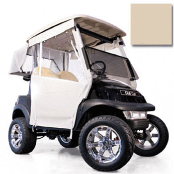BuggiesUnlimited.com; 2000-Up Club Car DS 2-Passenger - RedDot Ultra Seal Beige 3-Sided Track-Style Enclosure