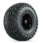 GTW Spyder Matte Black 10 in Wheels with 22x11-10 Predator All Terrain Tires – Set of 4