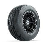 GTW Spyder Machined/ Matte Grey 10 in Wheels with 205/ 50-10 Fusion SR Steel Belt Radial Tires – 4 Set