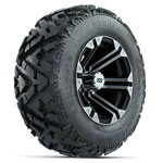GTW Specter Black and Machined 12 in Wheels with 23 in Barrage Mud Tires - Set of 4