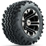 GTW Specter Machined/ Black 10 in Wheels with 18x9.5-10 Sahara Classic All-Terrain Tires - Set of 4