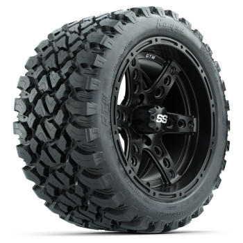 BuggiesUnlimited.com; GTW Dominator Matte Black 14 in Wheels with 23 in GTW Nomad All-Terrain Tire - Set of 4