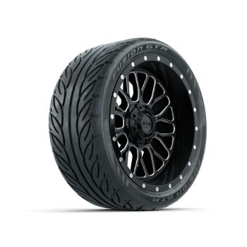 BuggiesUnlimited.com; GTW Helix Machined & Black 14 in Wheels with 205/ 40-R14 Fusion GTR Street Tires - Set of 4