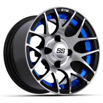 BuggiesUnlimited.com; GTW Pursuit Machined with Blue Finish Wheel - 12 Inch
