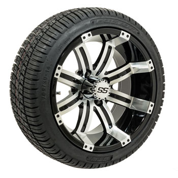 BuggiesUnlimited.com; GTW Machined/ Black Tempest 14 in Wheels with 205/ 30-14 Fusion Street Tires - Set of 4