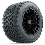 GTW Matte Black Spyder 12 in Wheels with 20x10-R12 Nomad All-Terrain Tires - Set of 4
