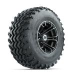 GTW Spyder Machined/ Matte Grey 10 in Wheels with 22x11.00-10 Rogue All Terrain Tires – Set of 4