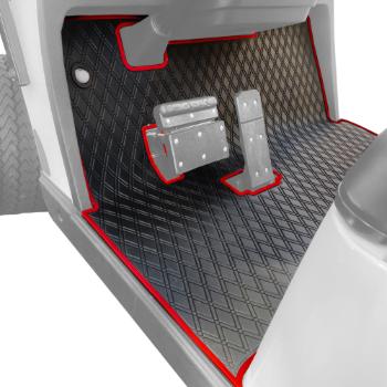 BuggiesUnlimited.com; Xtreme Floor Mats for EZGO TXT /  S2 /  Express S4 /  Valor /  Cushman & Workhorse  - Black/ Red