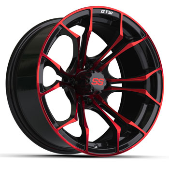BuggiesUnlimited.com; GTW Spyder Black with Red Accents Wheel - 15 Inch