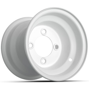 BuggiesUnlimited.com; GTW White Steel Centered Wheel - 8 In