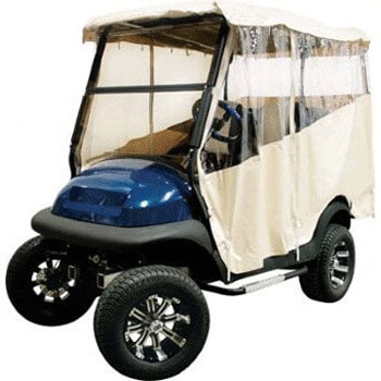 BuggiesUnlimited.com; 2014-Up Club Car Carryall 500 - Red Dot 3-Sided Ivory Over-The-Top Soft Enclosure