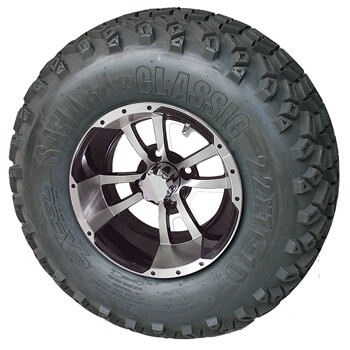 BuggiesUnlimited.com; GTW Storm Trooper Machined/ Black 10 in Wheels with 22x11-10 All Terrain Tires - Set of 4