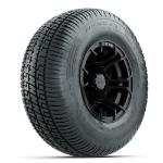 GTW Spyder Matte Black 10 in Wheels with 205/ 65-R10 Fusion SR Steel Belted Radial Tires – Set of 4