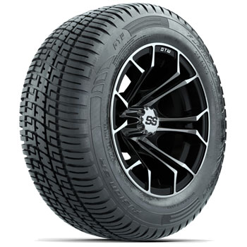 BuggiesUnlimited.com; GTW Machined/ Black Spyder 12 in Wheels with 215/ 50-R12 Fusion S/ R Street Tires - Set of 4