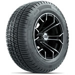 GTW Machined/ Black Spyder 12 in Wheels with 215/ 50-R12 Fusion S/ R Street Tires - Set of 4