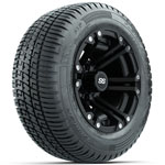 GTW Matte Black Specter 12 in Wheels with 215/ 50-R12 Fusion S/ R Street Tires - Set of 4