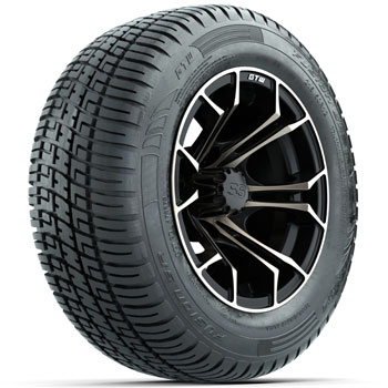 BuggiesUnlimited.com; GTW Matte Black/ Bronze Spyder 12 in Wheels with 215/ 50-R12 Fusion S/ R Street Tires - Set of 4