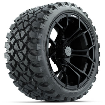 BuggiesUnlimited.com; GTW Spyder Matte Black 15 in Wheels with 23 in Nomad All Terrain Tires - Set of 4