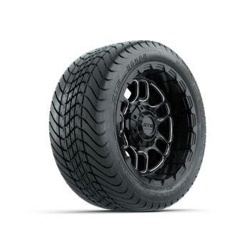 BuggiesUnlimited.com; GTW Titan Machined & Black 12 in Wheels with 215/ 35-12 Mamba Street Tires - Set of 4