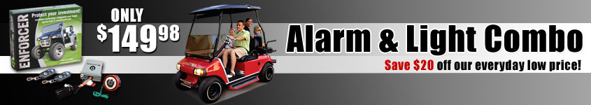 Golf Cart Alarm, Headlight, Taillight Combo Kit! Save $20!