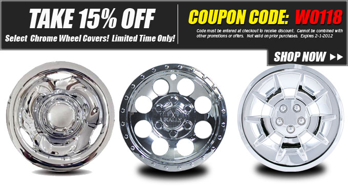 15% OFF Select Wheel Covers! 2 Week Only!