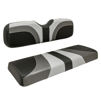 BuggiesUnlimited.com; 2000-Up Club Car DS - Red Dot Blade Grey Charcoal and Black Front Seat Cover