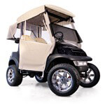 Club Car Carryall 500 Straight Back w/  Hooks - RedDot Beige 3-Sided Over-the-Top Enclosure