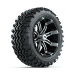 GTW Tempest Machined/ Black 14 in Wheels with 23x10.00-14 Rogue All Terrain Tires – Set of 4