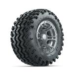 GTW Spyder Silver Brush 10 in Wheels with 20x10-10 Sahara Classic All Terrain Tires – Set of 4