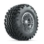 GTW Spyder Silver Brush 10 in Wheels with 22x11-10 Sahara Classic All Terrain Tires – Set of 4