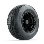 GTW Spyder Matte Black 10 in Wheels with 205/ 50-10 Fusion SR Steel Belted Radial Tires – Set of 4