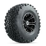 GTW Spyder Machined/ Black 10 in Wheels with 22x11-10 Duro Desert All Terrain Tires – Set of 4