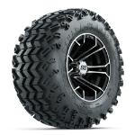 GTW Spyder Machined/ Black 10 in Wheels with 20x10-10 Sahara Classic All Terrain Tires – Set of 4