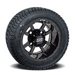 GTW Storm Trooper Black 10 in Wheels with 205/ 50-10 Duro Lo-Profile Street Tires - Set of 4