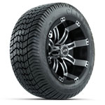 GTW Tempest Black and Machined 12 in Wheels with 215/ 40-12 Excel Lo-Profile Street Tires - Set of 4