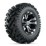 GTW Vampire Black and Machined 12 in Wheels with 23 in Raptor Mud Tires - Set of 4