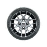 12 inch GTW Pursuit Black/ Machined Wheels with Fusion GTR Street Tires