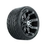12” GTW Tempest Black/ Machined Wheels with Fusion GTR Street Tires