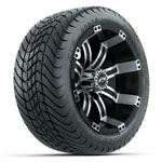 GTW Tempest Black and Machined 12 in Wheels with 18 in Mamba Street Tires - Set of 4